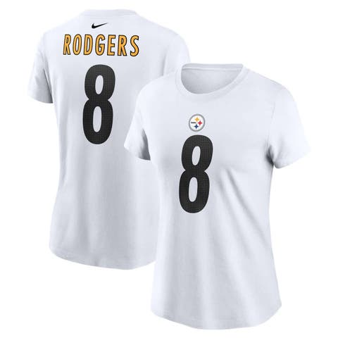 Women's Nike Aaron Rodgers White Pittsburgh Steelers Name & Number T-Shirt