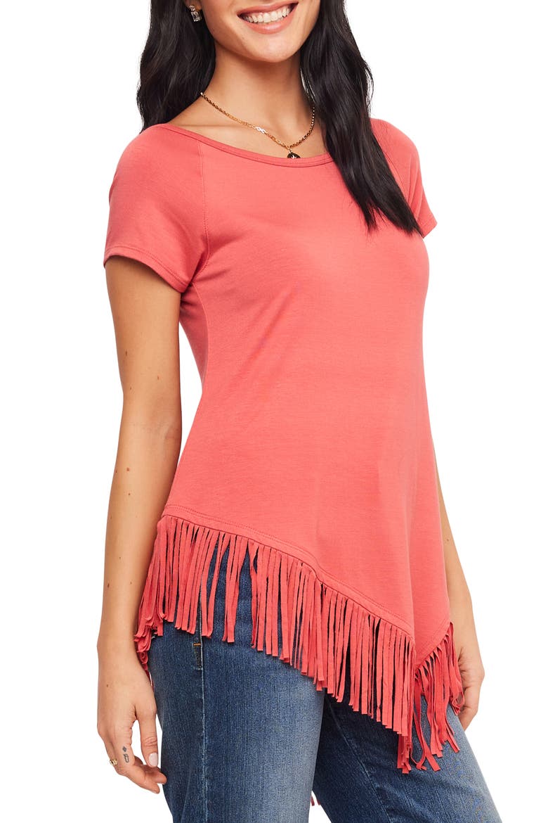 Angled Fringe Top, Alternate, color, CORAL