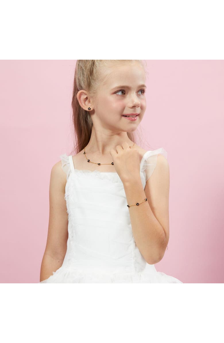 Anna Zuckerman Petit Daisy  Bracelet, Alternate, color, Black/Yellow Gold