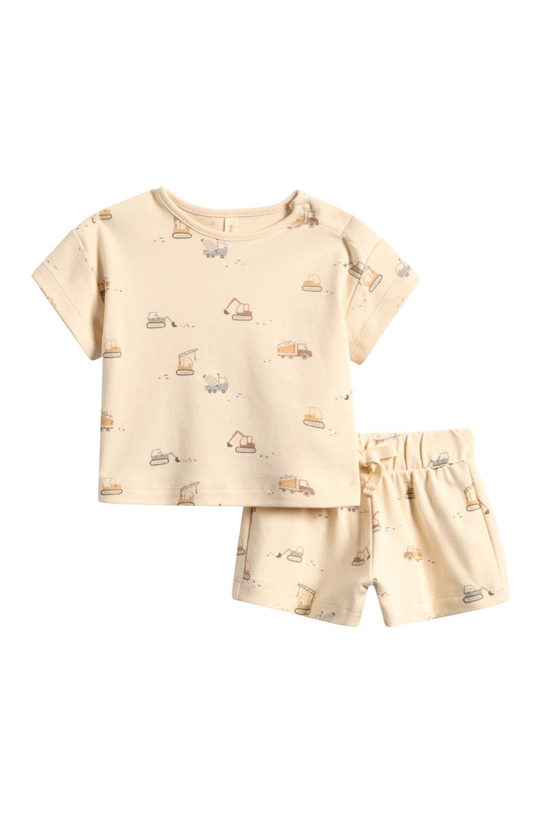 Frankie Construction Print T-Shirt & Shorts Set, Main, color, NATURAL