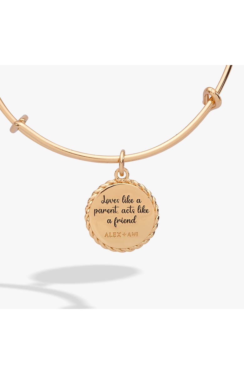 Alex and Ani Godmother 'Loves Like A Parent, Acts Like A Friend' Charm Bangle, Alternate, color, Gold