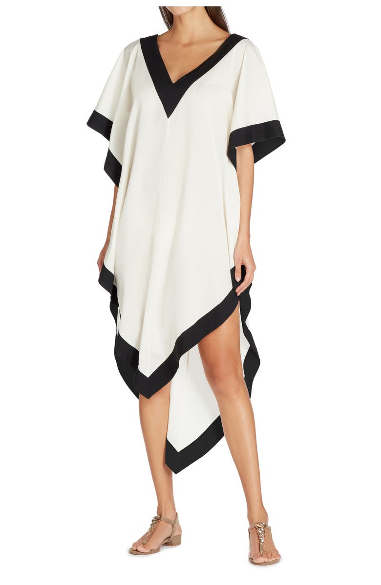VALIMARE Aria High-Low Crepe de Chine Cover-up Dress, Main, color, Off White