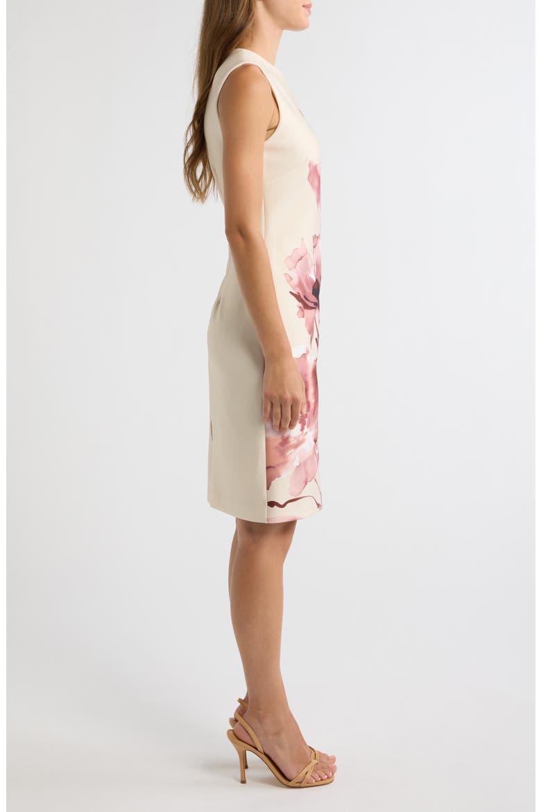 Floral Sleeveless Sheath Dress, Alternate, color, IVORY SHELL MULTI