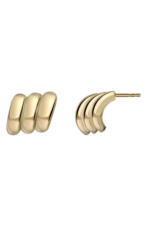 14K Gold Chunky Stud Earrings