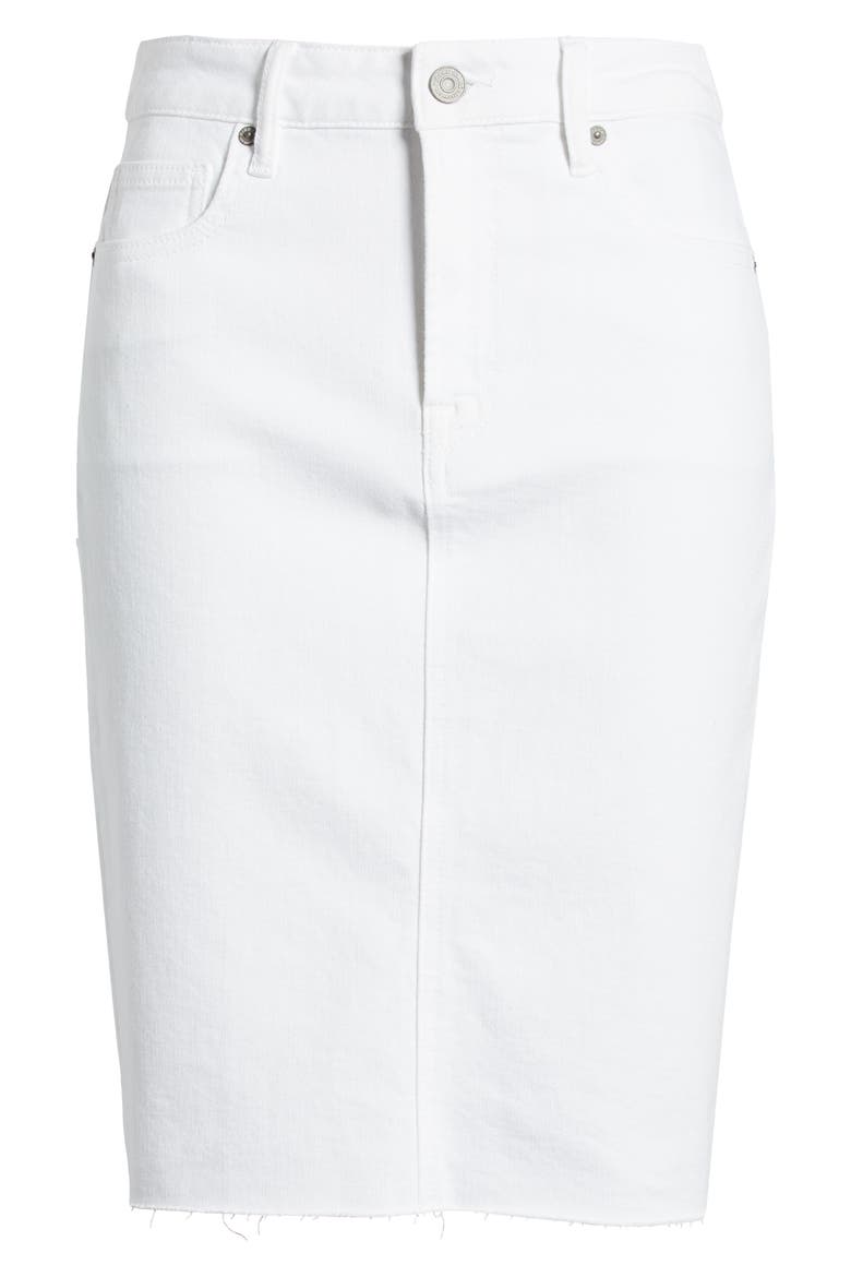 Raw Hem Denim Skirt, Alternate, color, WHITE