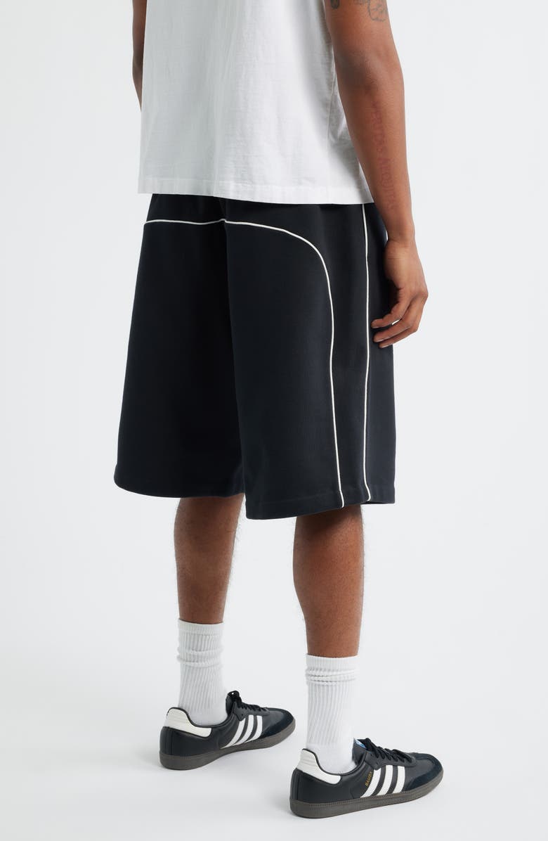 Fear of God Essentials Fleece Basketball Shorts, Alternate, color, Jet Black/ Cloud White