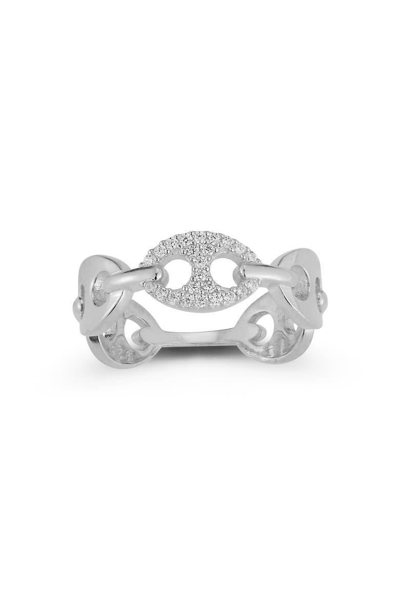 Frozen Mariner Link Ring, Alternate, color, SILVER