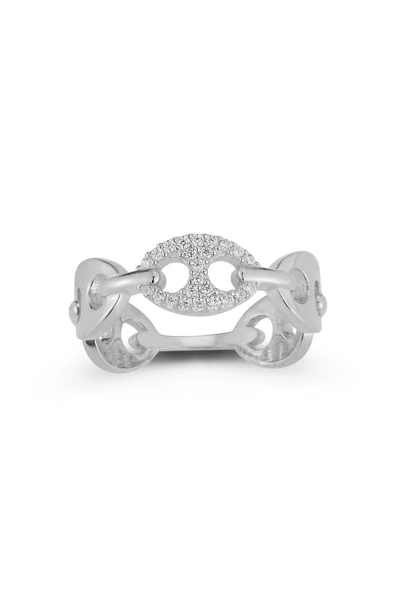 GLAZE JEWELRY Frozen Mariner Link Ring, Alternate, color, Silver