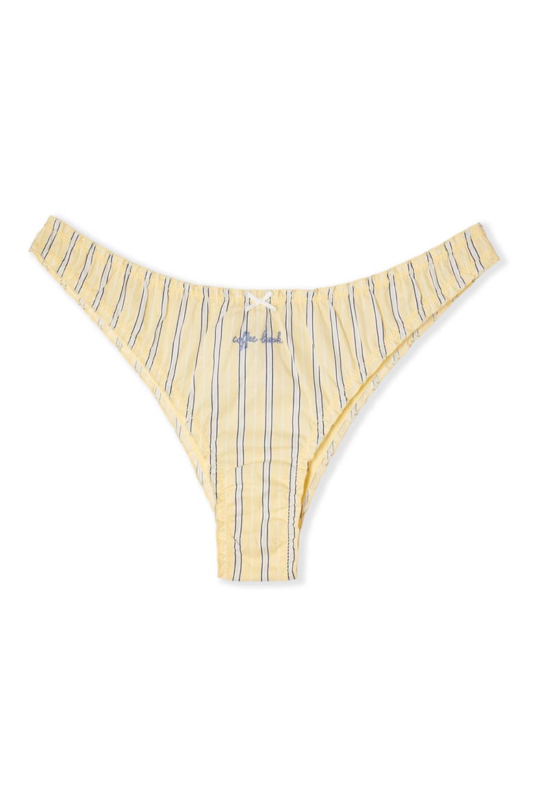 Benicio Striped Cotton Brazilian Panties, Alternate, color, VANILLE