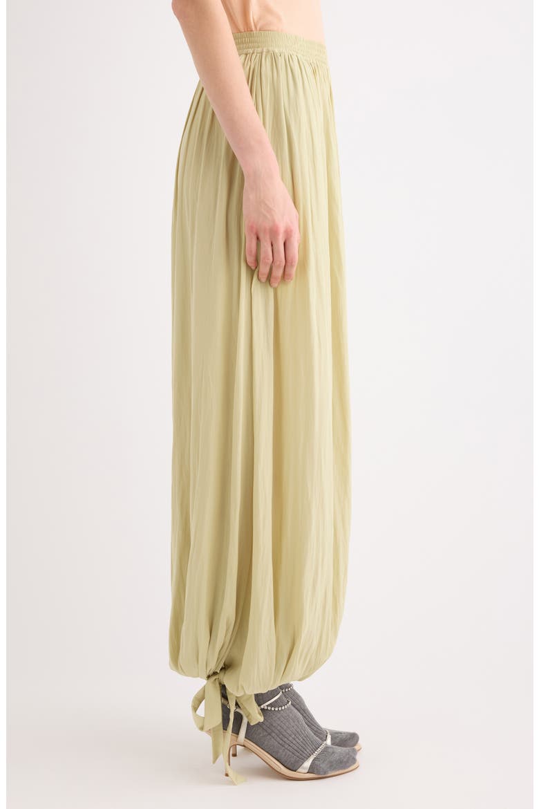 Washed Satin Bloomer Pants, Alternate, color, HAY GREEN