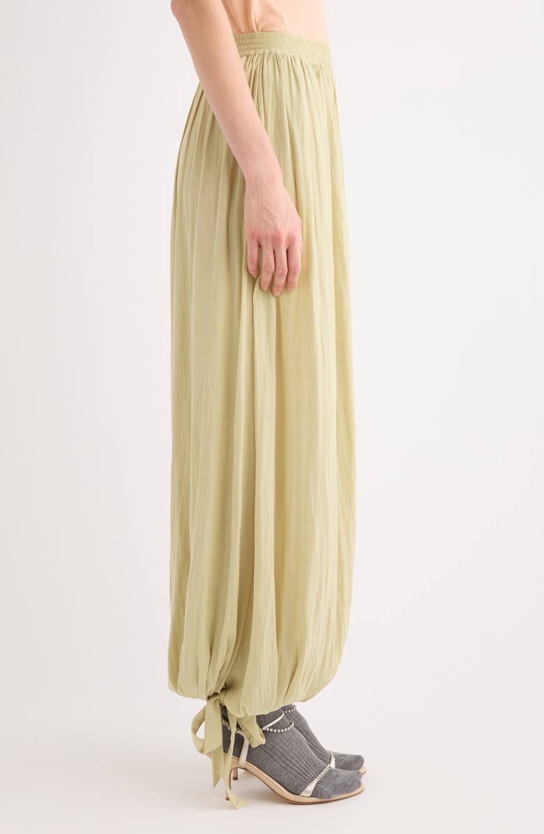 Chloé Washed Satin Bloomer Pants, Alternate, color, Hay Green