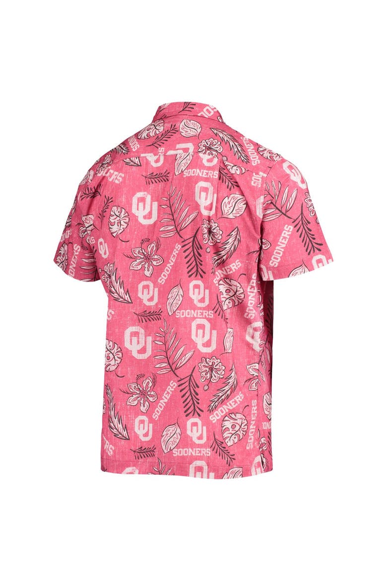 Men's Wes & Willy Crimson Oklahoma Sooners Vintage Floral Button-Up Shirt, Alternate, color, Crimson