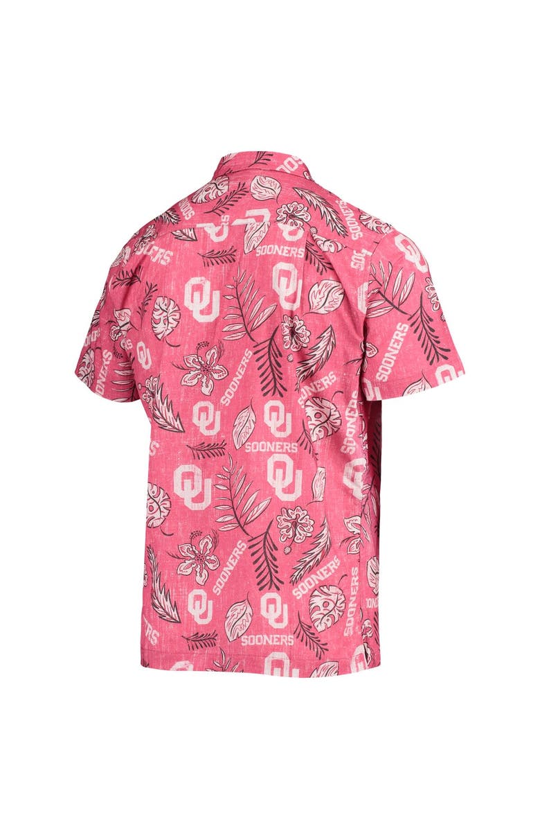 Wes & Willy Men's Wes & Willy Crimson Oklahoma Sooners Vintage Floral Button-Up Shirt, Alternate, color,