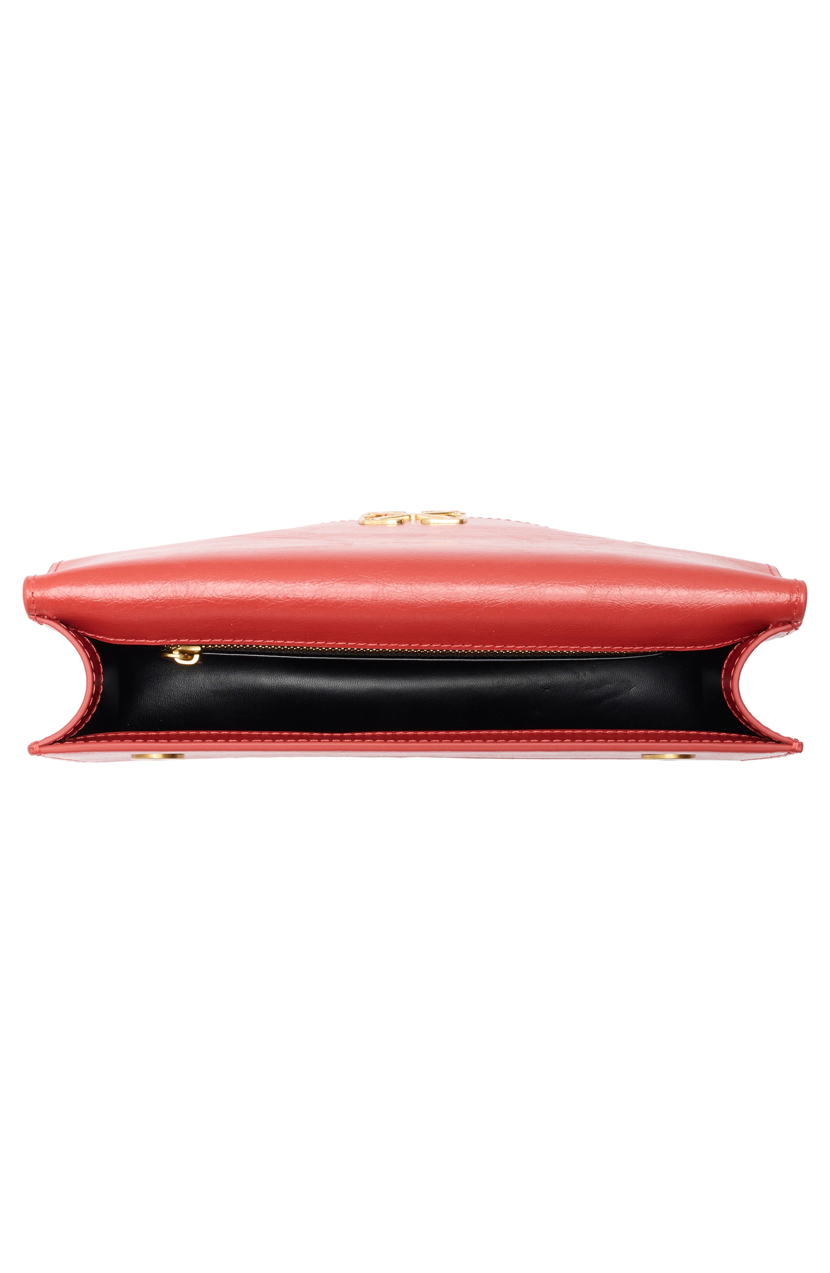 Jitney East/West Leather Shoulder Bag, Alternate, color, RED