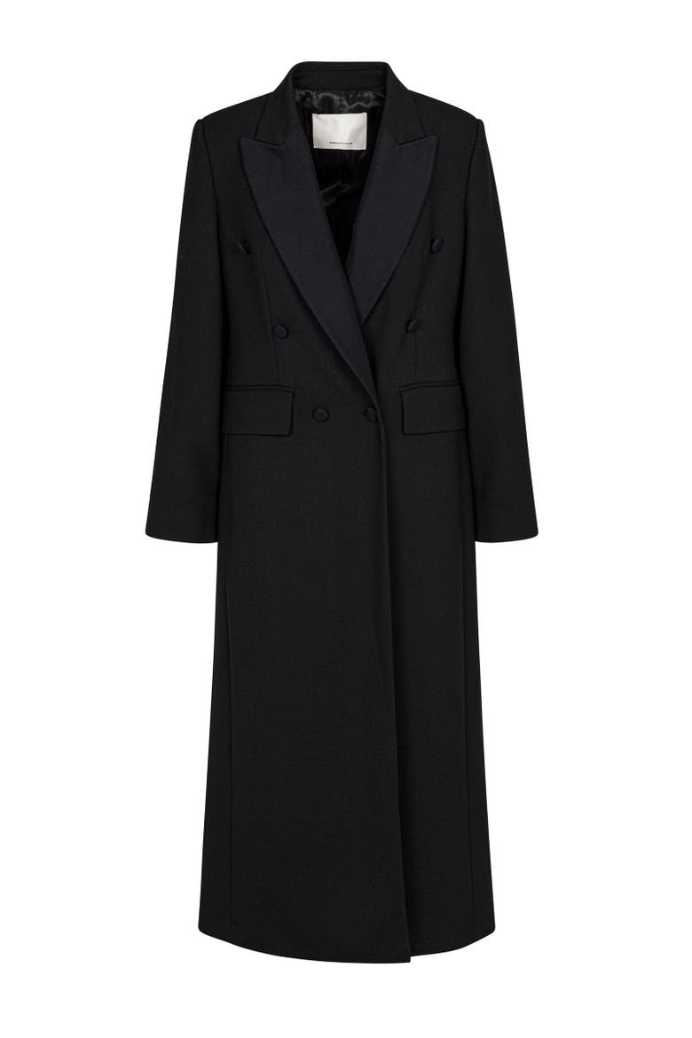 Refined Suiting Crombie Coat, Alternate, color, BLACK