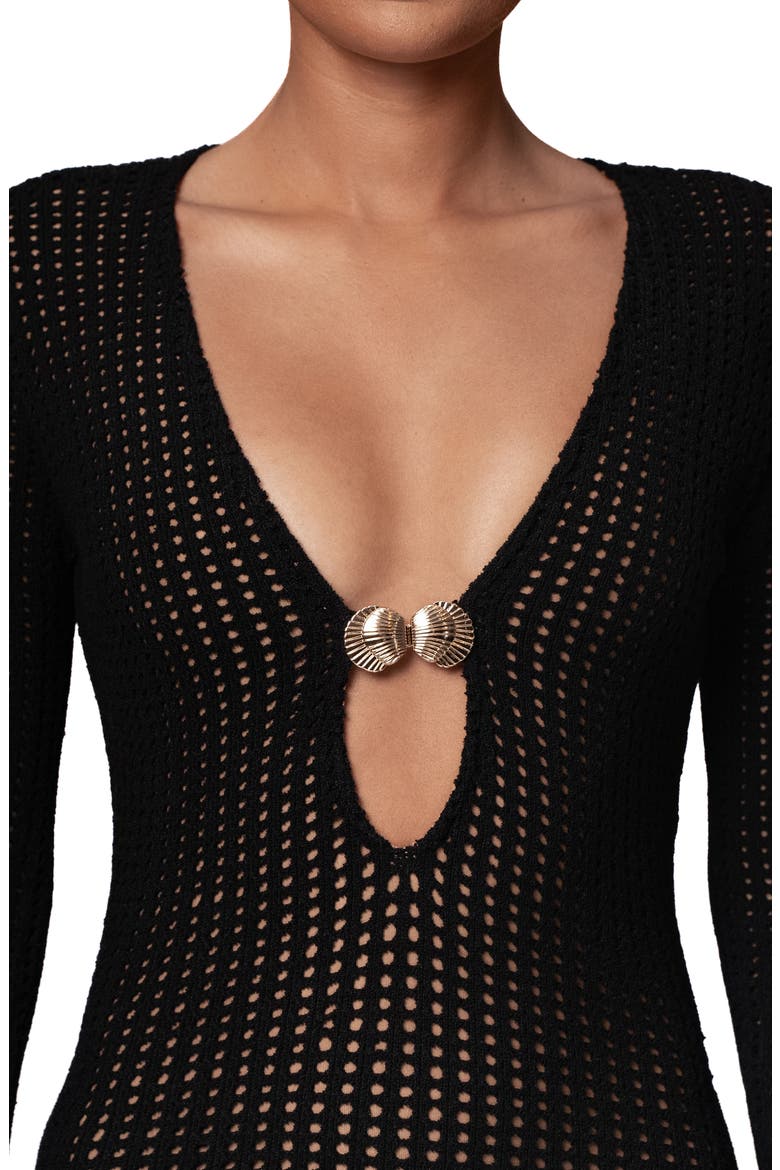 Sol Long Sleeve Sweater Dress, Alternate, color, BLACK