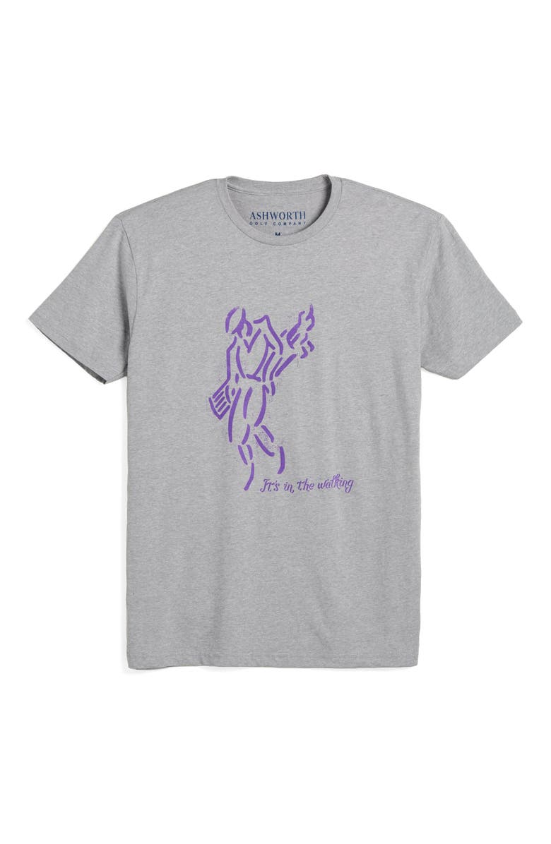 ASHWORTH GOLF Golfman Walking Tee, Main, color, Dark Heather Grey/Purple