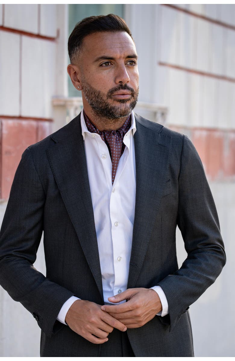 Elizabetta Navona - Silk Ascot Cravat Tie for Men, Alternate, color, Chocolate