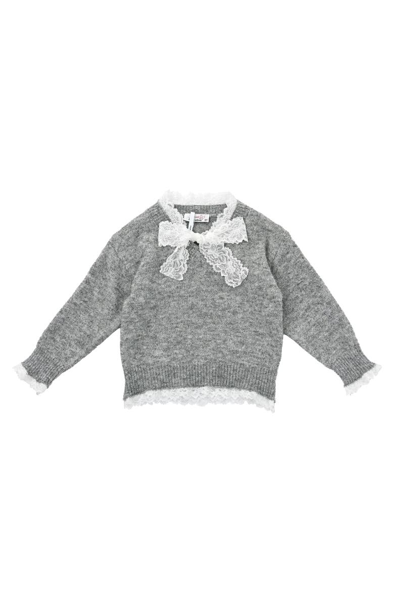 Sweet Cactus Lace-Bow Top with Tiered Skirt, Alternate, color, Grey