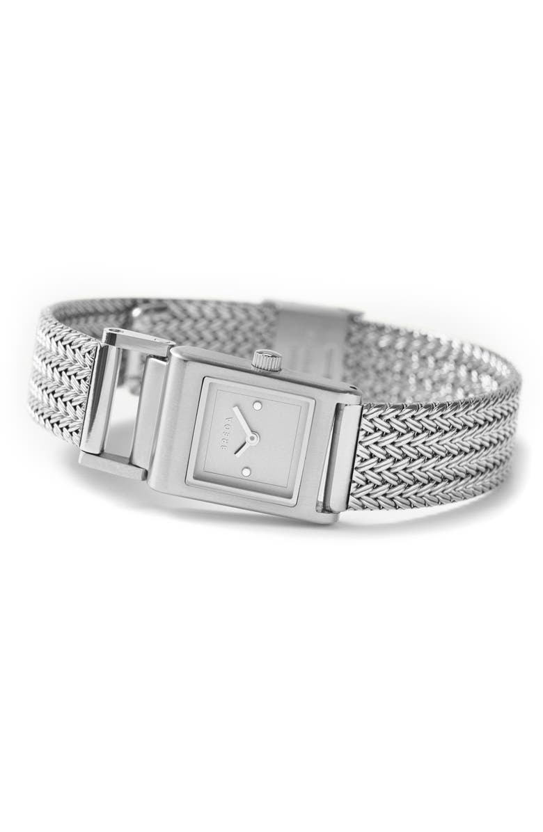BREDA Revel Mesh Strap Watch, 18mm, Alternate, color, Silver