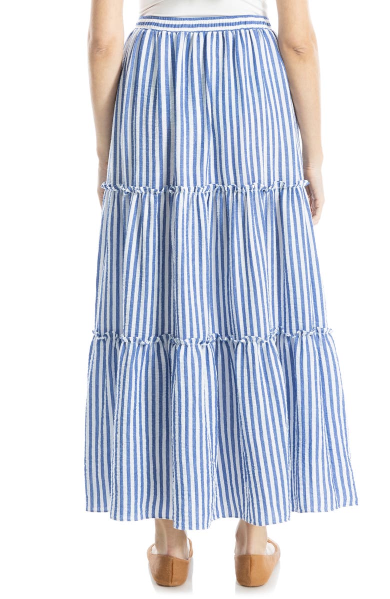 MAX STUDIO Stripe Tiered Maxi Skirt, Alternate, color, Blue/ White Stripe
