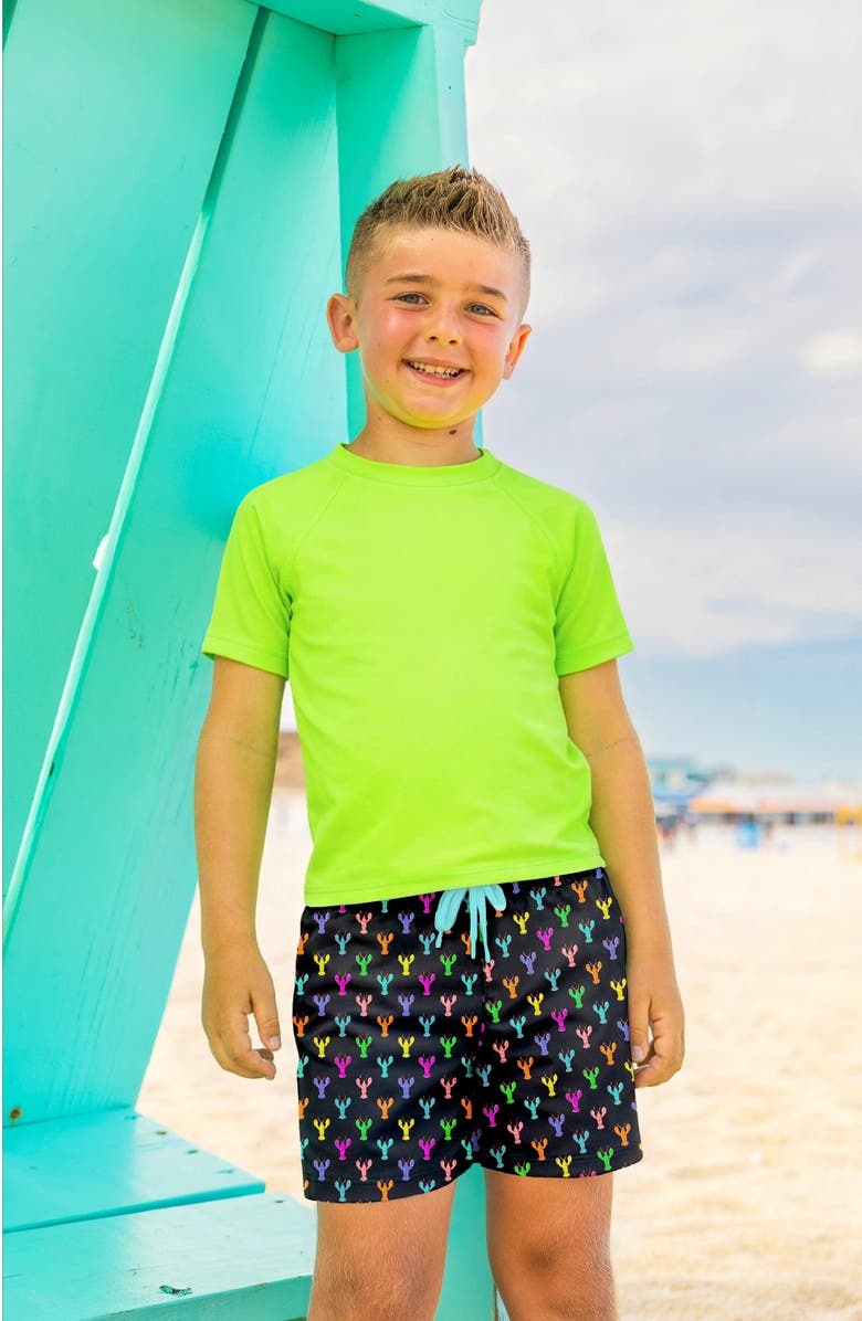 Limeapple Boys Multicolor Lobsters Print Board Shorts, Alternate, color, Multicolor