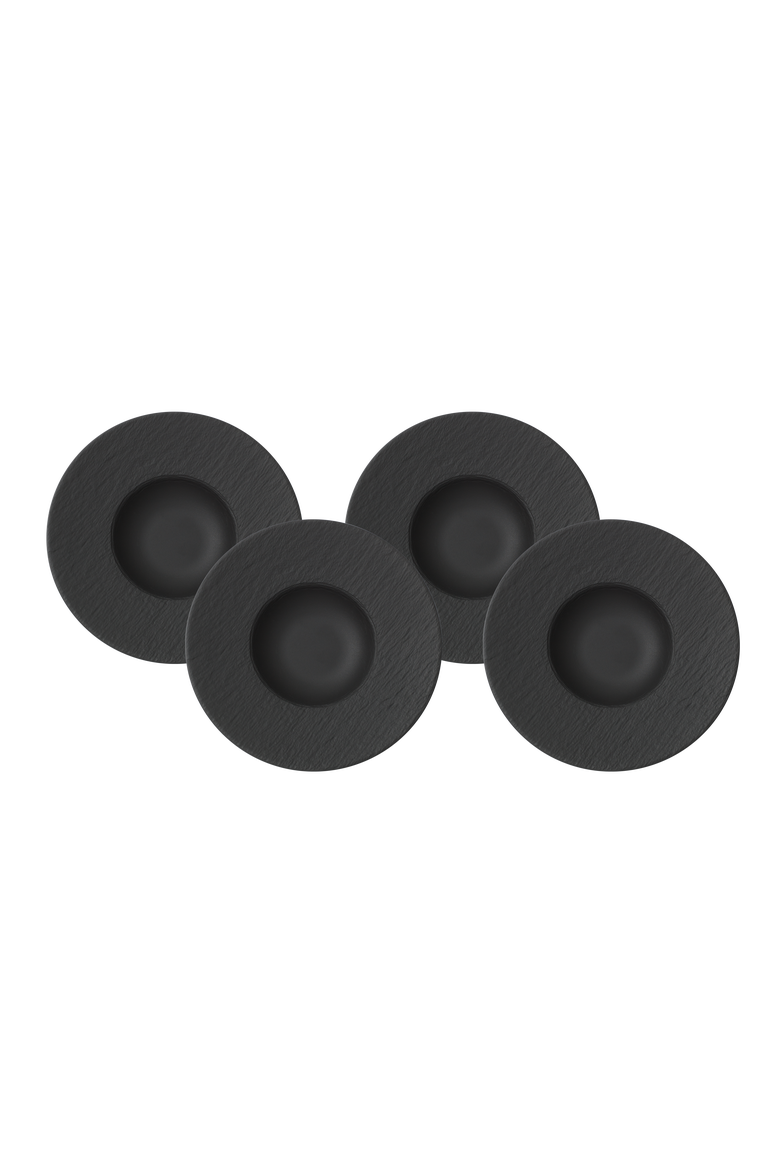 Manufacture Rock Pasta Bowl Set of 4, Main, color, BLACK