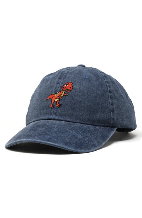 Dalix T-rex Embroidered Casual Cap In Washed Navy Blue