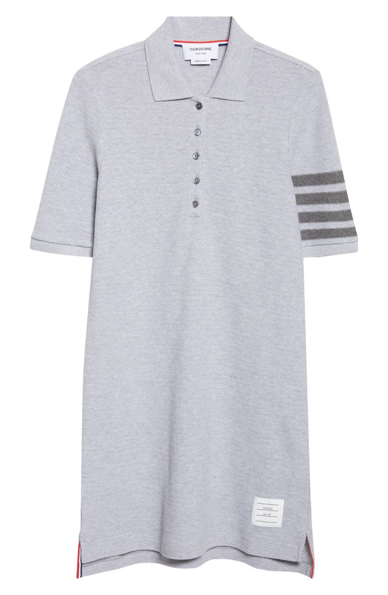 Thom Browne 4-Bar Cotton Piqué Polo Dress, Main, color, Pale Grey