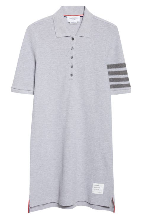 4-Bar Cotton Piqué Polo Dress