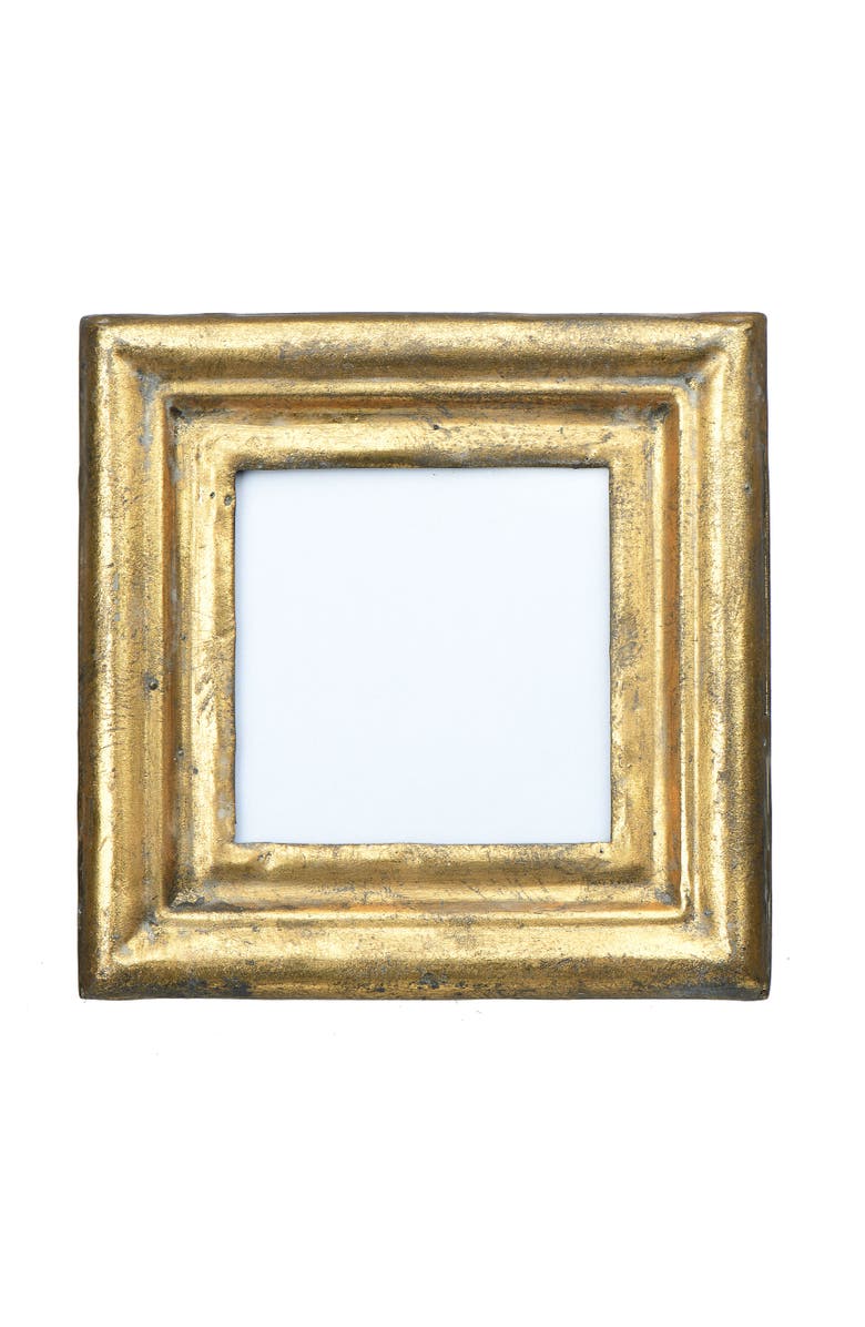 Storied Home Antiqued Gold Square Picture Frame, Main, color, 