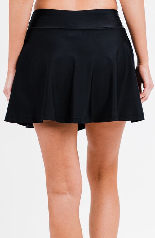 Calypsa Flowy Swim Skirt With Shorts In Black
