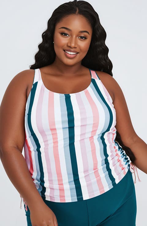 Plus Size Maya Tankini Swim Top With Built-in Bra