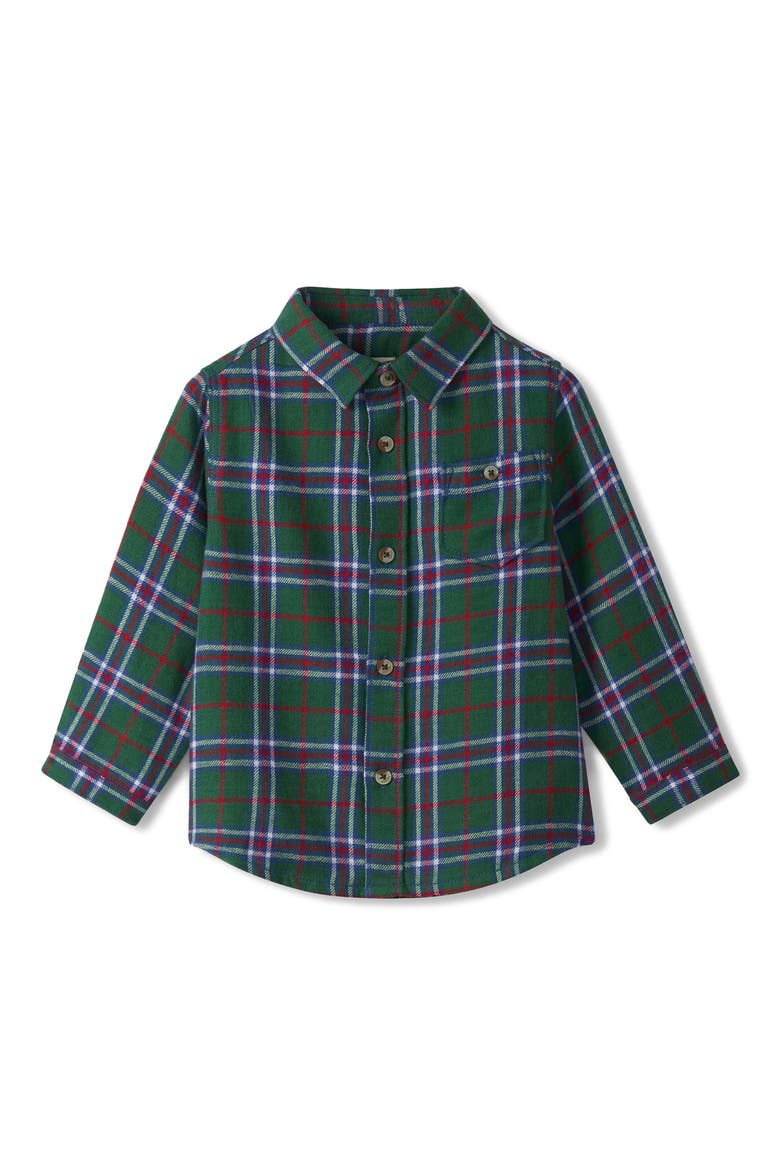 Kids' Plaid Cotton Flannel Button-Up Shirt, Main, color, EDEN