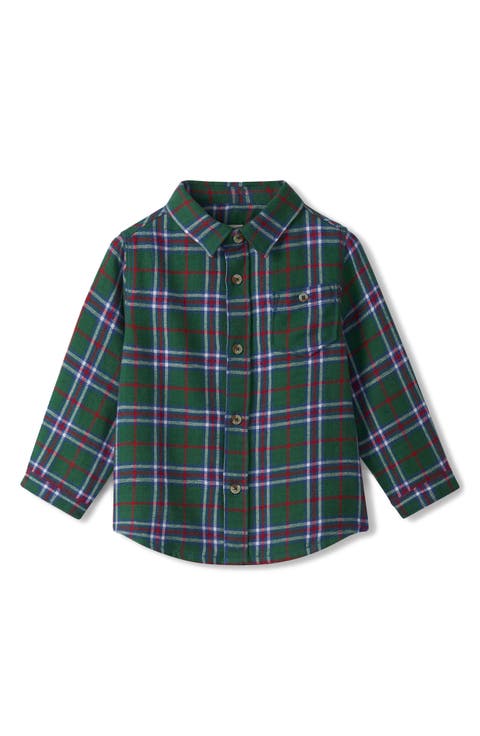Kids' Plaid Cotton Flannel Button-Up Shirt (Toddler & Little Kid)