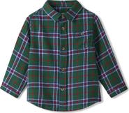 Hatley Kids' Plaid Cotton Flannel Button-Up Shirt