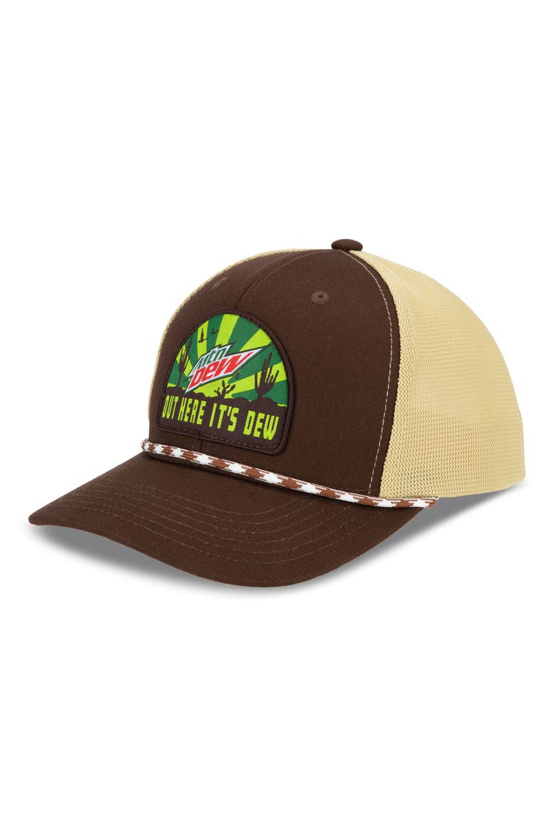 Mountain Dew Desert Sunrise Trucker Hat, Alternate, color, BROWN
