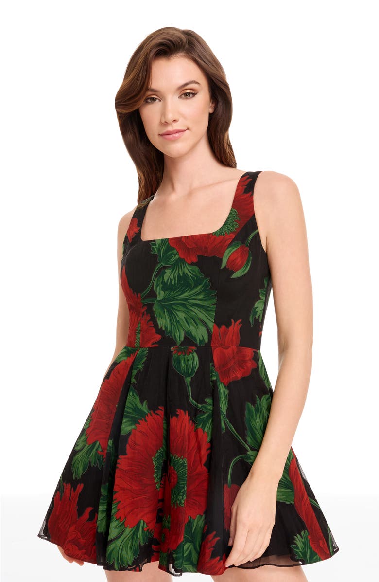 Dress the Population Ainsley Floral Cocktail Minidress, Alternate, color, Black Multi