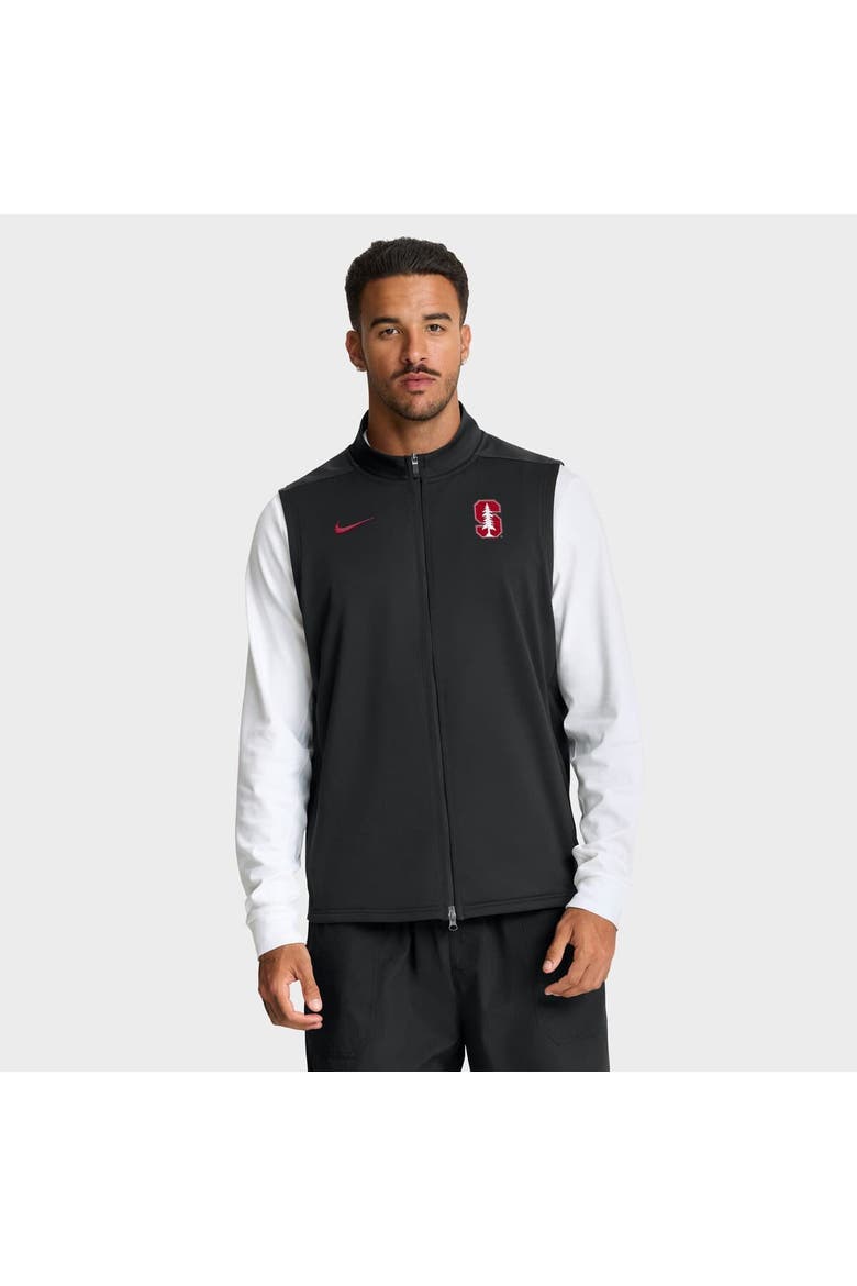 Men's Nike Black Stanford Cardinal Primetime Victory Performance Full-Zip Vest, Alternate, color, Black