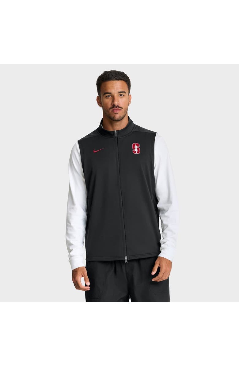 Nike Men's Nike Black Stanford Cardinal Primetime Victory Performance Full-Zip Vest, Alternate, color, Black
