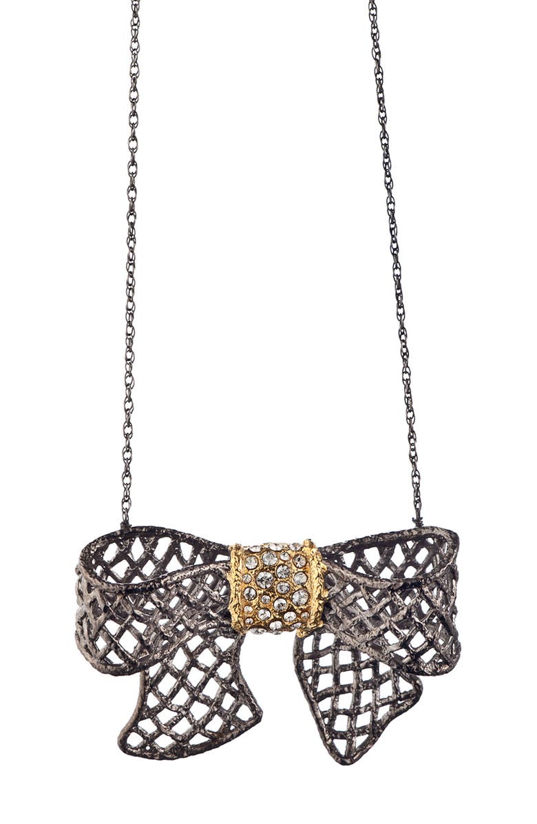Alexis Bittar 'Elements' Pavé Bow Necklace, Main, color, 