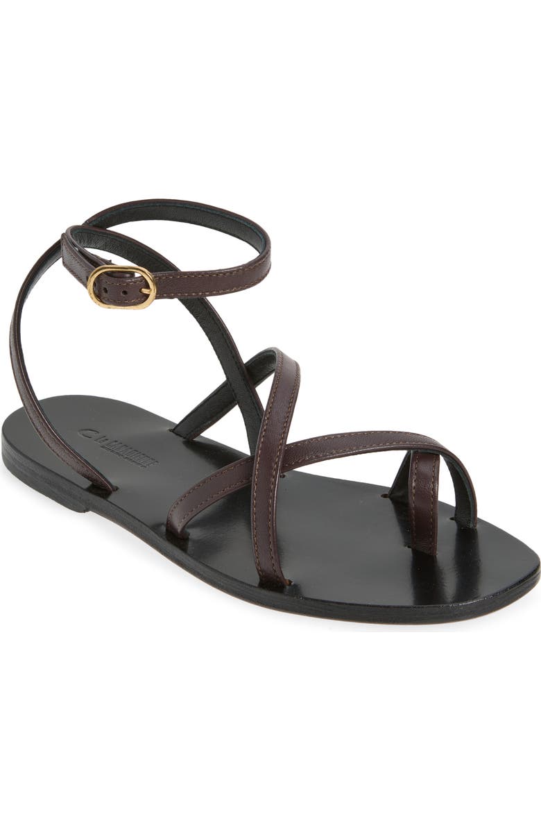 La Canadienne Gentle Ankle Wrap Sandal, Main, color, Brown