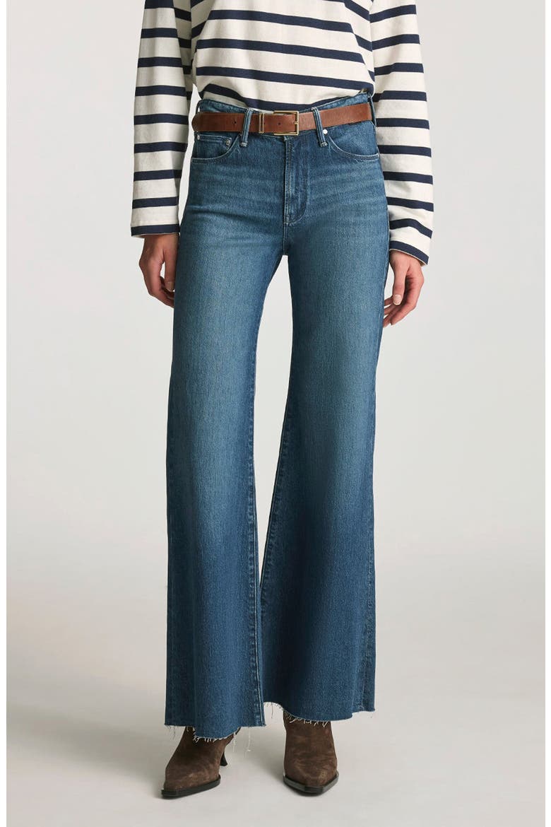 Grace Mid Rise Flare Jeans, Main, color, DARK BRUSHED CLASSIC BLUE