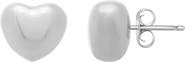 KARAT RUSH Rhodium Plated Sterling Silver Heart Stud Earrings