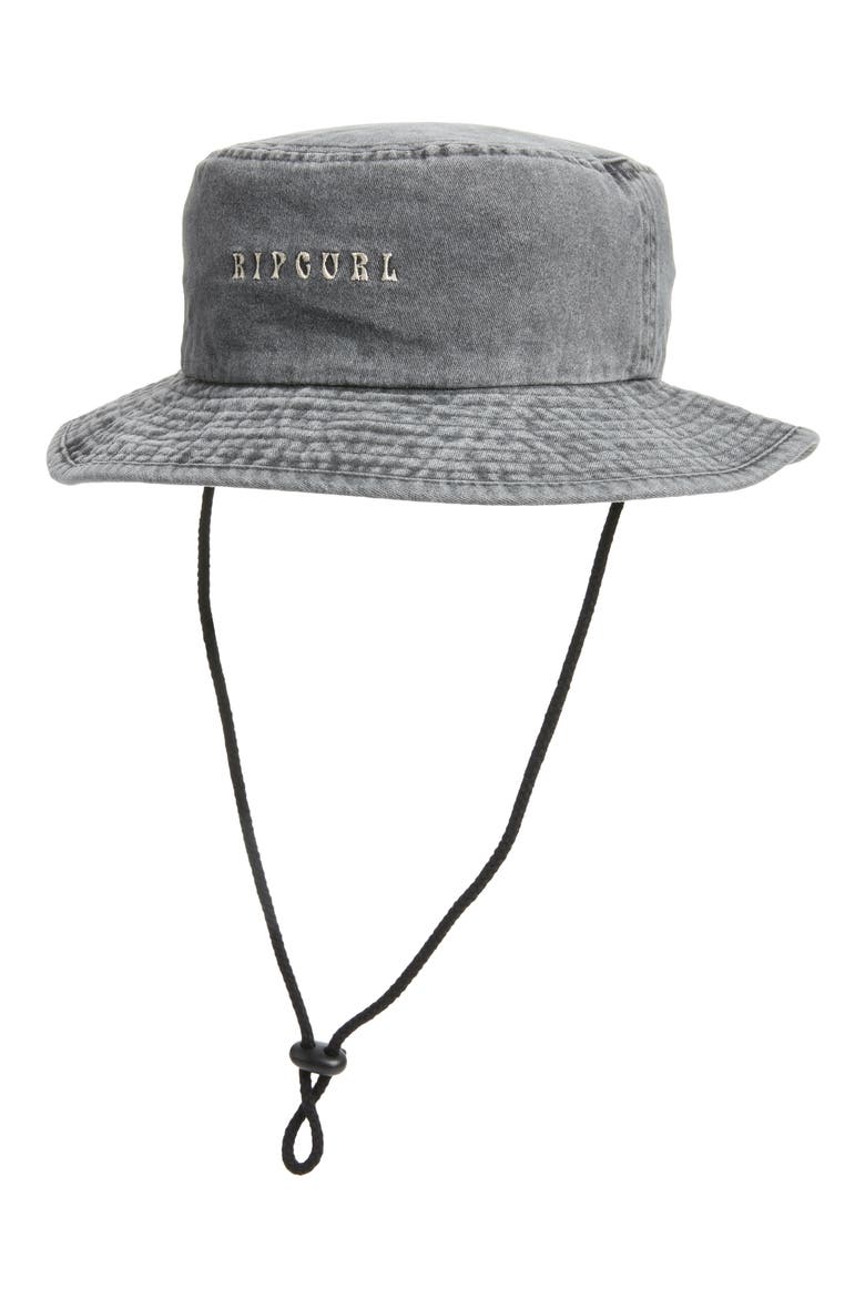 Cotton Twill Bucket Hat, Main, color, WASHED BLACK