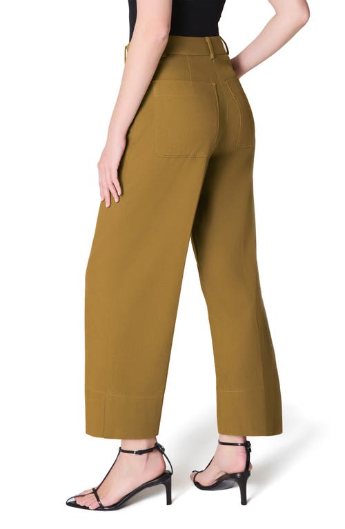Spanx ® Wide Leg Crop Stretch Twill Pants In Green