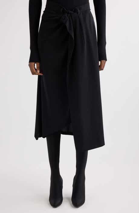 Draped Tailored Crepe Skirt