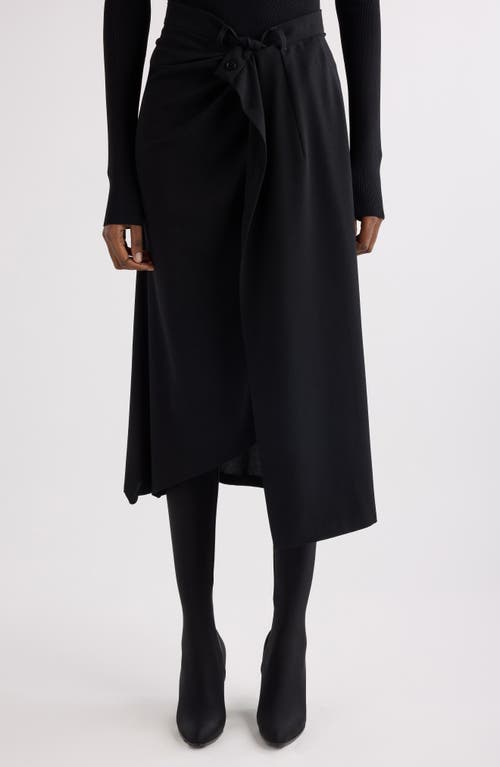 Balenciaga Draped Tailored Crepe Skirt In Black