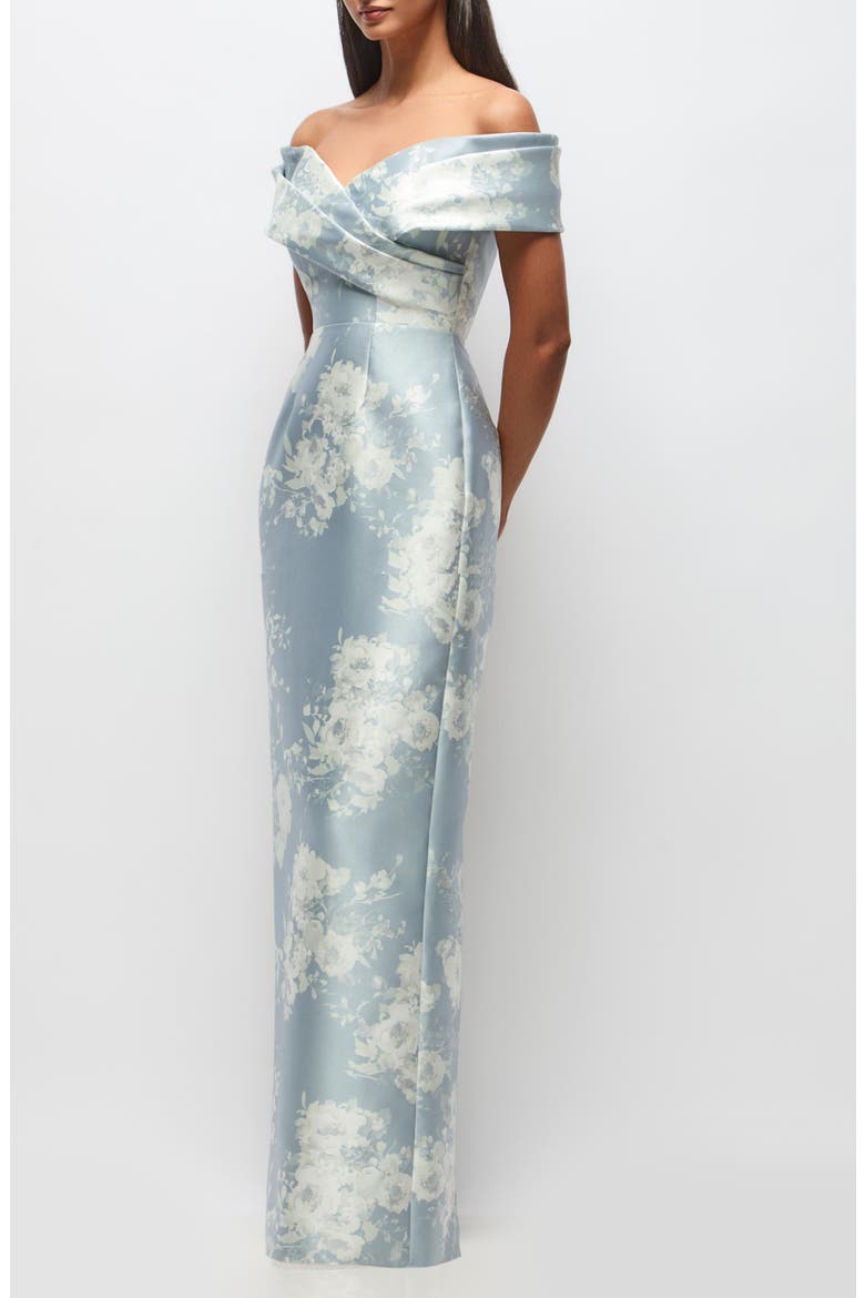 Constance Off the Shoulder Column Gown, Alternate, color, SERAPHINA FLORAL