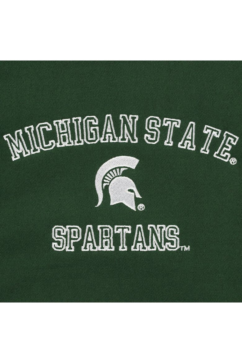 Women's Hype and Vice Green Michigan State Spartans Colorblock Rookie Crew Pullover Sweatshirt, Alternate, color, Green